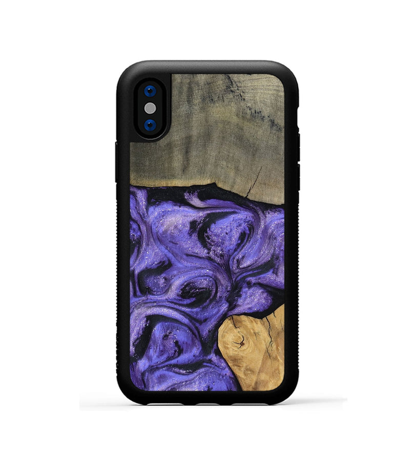 iPhone Xs Wood Phone Case - Cloyd (Purple, 795416)