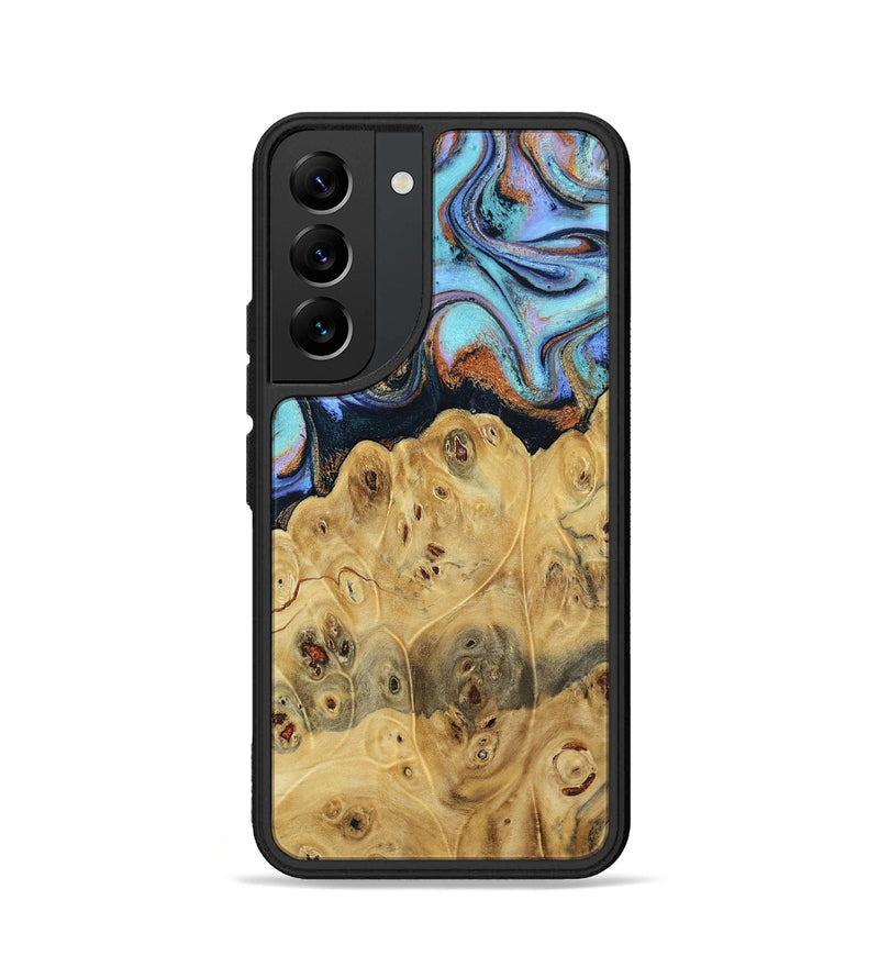 Galaxy S22 Wood Phone Case - Tawnya (Teal & Gold, 795441)