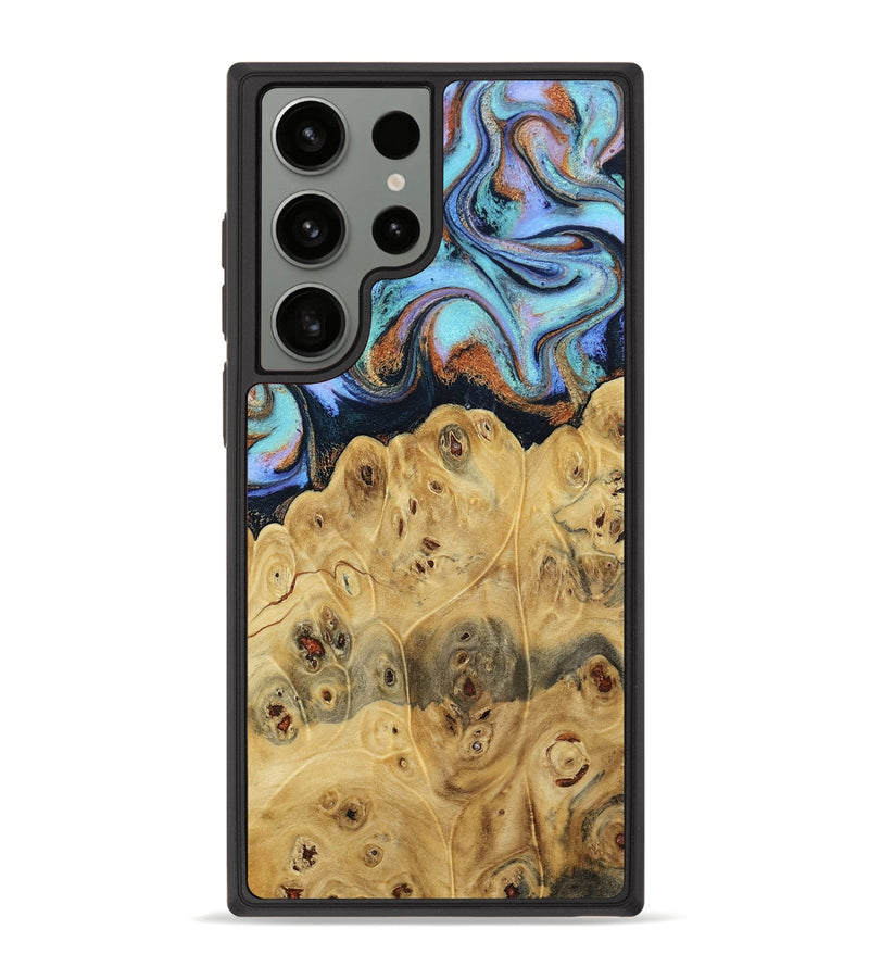 Galaxy S23 Ultra Wood Phone Case - Tawnya (Teal & Gold, 795441)