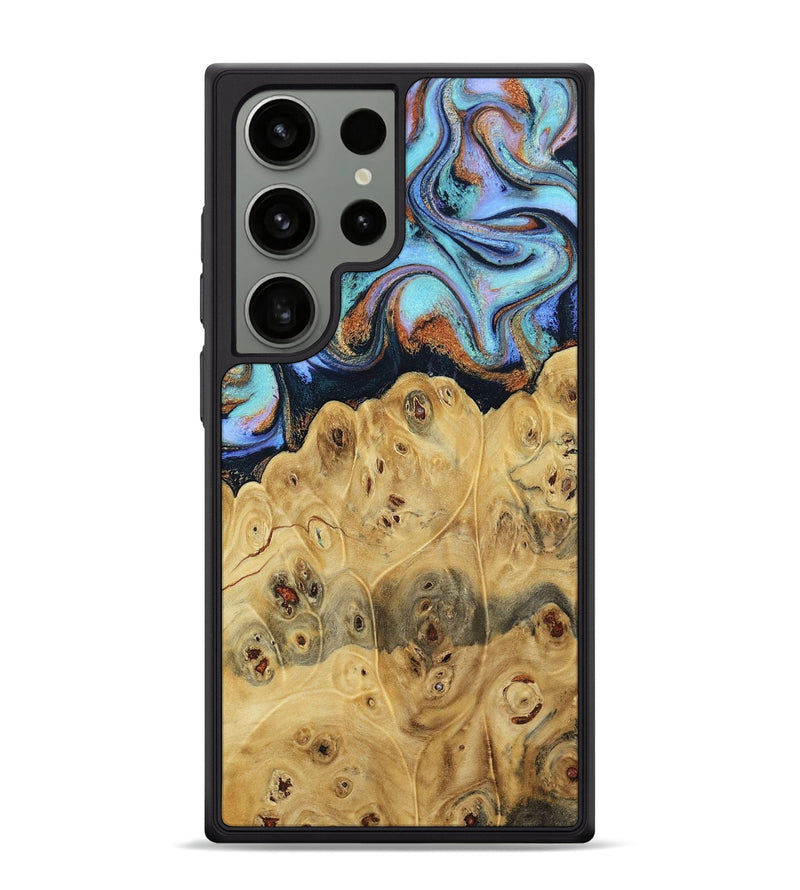 Galaxy S24 Ultra Wood Phone Case - Tawnya (Teal & Gold, 795441)
