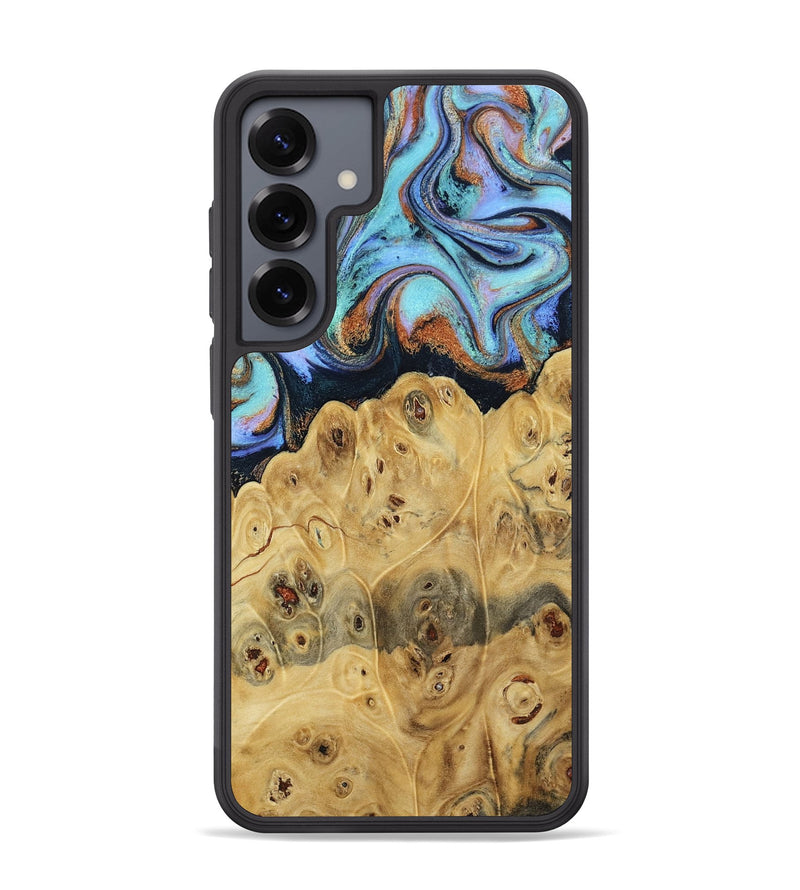 Galaxy S25 Plus Wood Phone Case - Tawnya (Teal & Gold, 795441)