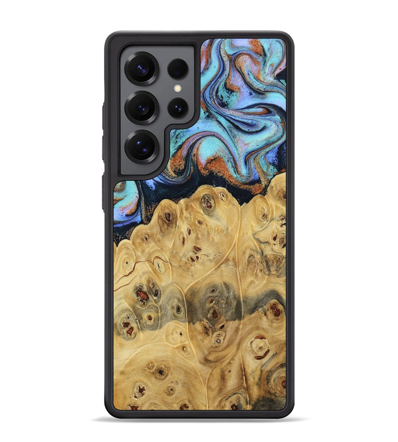 Galaxy S25 Ultra Wood Phone Case - Tawnya (Teal & Gold, 795441)