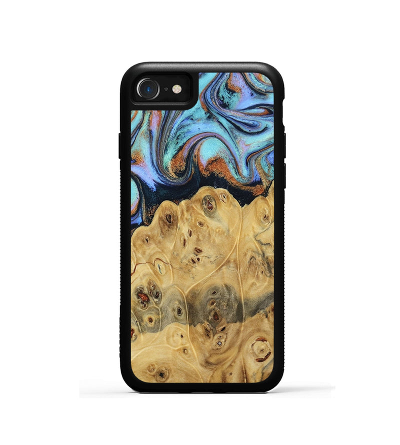 iPhone SE Wood Phone Case - Tawnya (Teal & Gold, 795441)