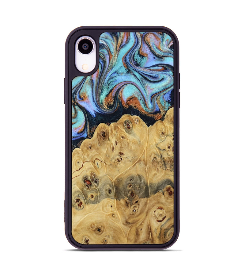 iPhone Xr Wood Phone Case - Tawnya (Teal & Gold, 795441)