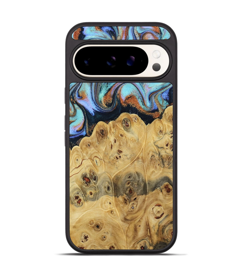 Pixel 9 Pro Wood Phone Case - Tawnya (Teal & Gold, 795441)