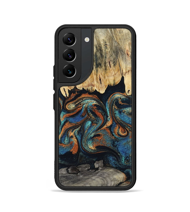 Galaxy S22 Wood Phone Case - Abdiel (Teal & Gold, 795447)
