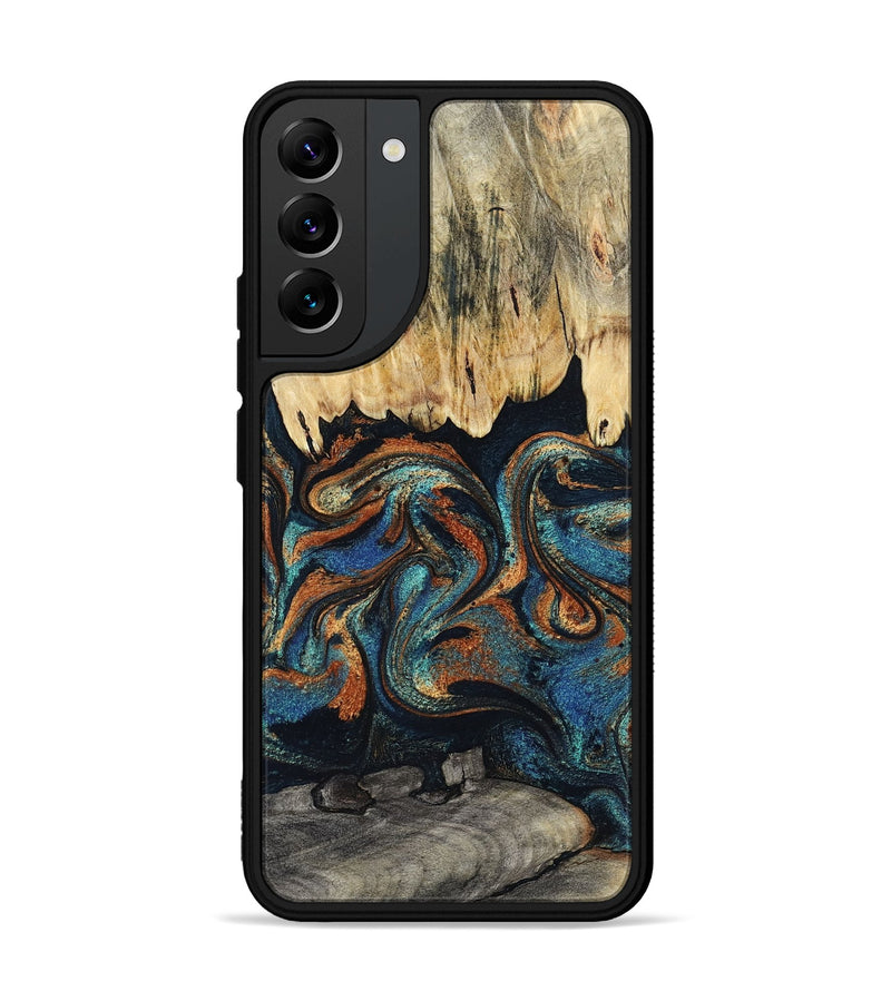 Galaxy S22 Plus Wood Phone Case - Abdiel (Teal & Gold, 795447)