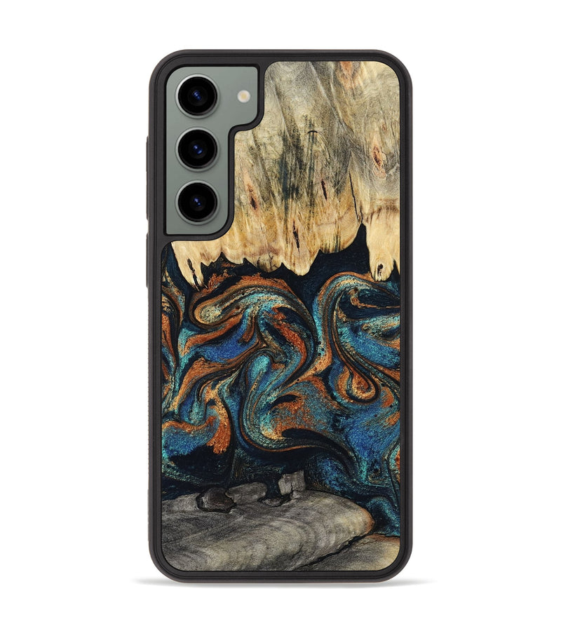 Galaxy S23 Plus Wood Phone Case - Abdiel (Teal & Gold, 795447)