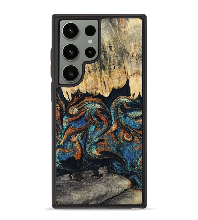 Galaxy S23 Ultra Wood Phone Case - Abdiel (Teal & Gold, 795447)