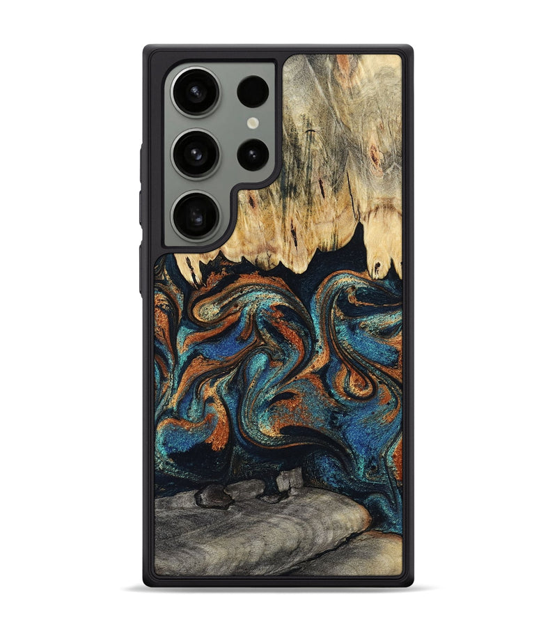 Galaxy S24 Ultra Wood Phone Case - Abdiel (Teal & Gold, 795447)