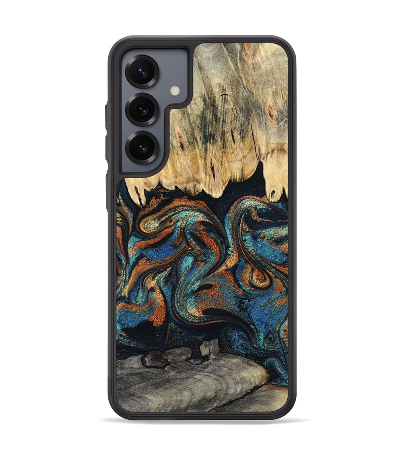 Galaxy S25 Plus Wood Phone Case - Abdiel (Teal & Gold, 795447)