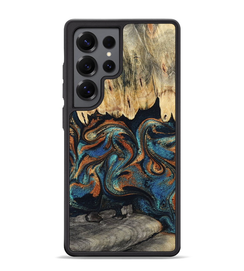 Galaxy S25 Ultra Wood Phone Case - Abdiel (Teal & Gold, 795447)