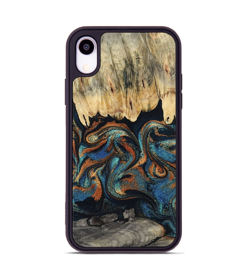 iPhone Xr Wood Phone Case - Abdiel (Teal & Gold, 795447)