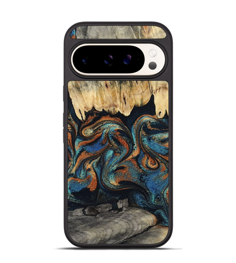 Pixel 9 Pro Wood Phone Case - Abdiel (Teal & Gold, 795447)