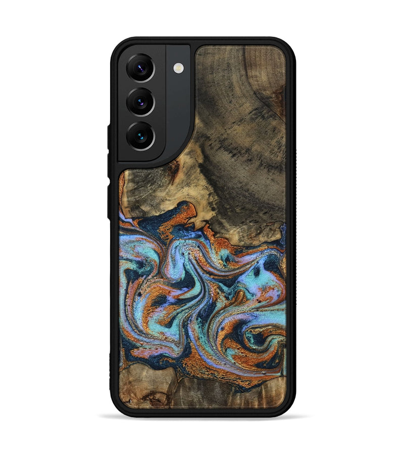 Galaxy S22 Plus Wood Phone Case - Lauri (Teal & Gold, 795451)