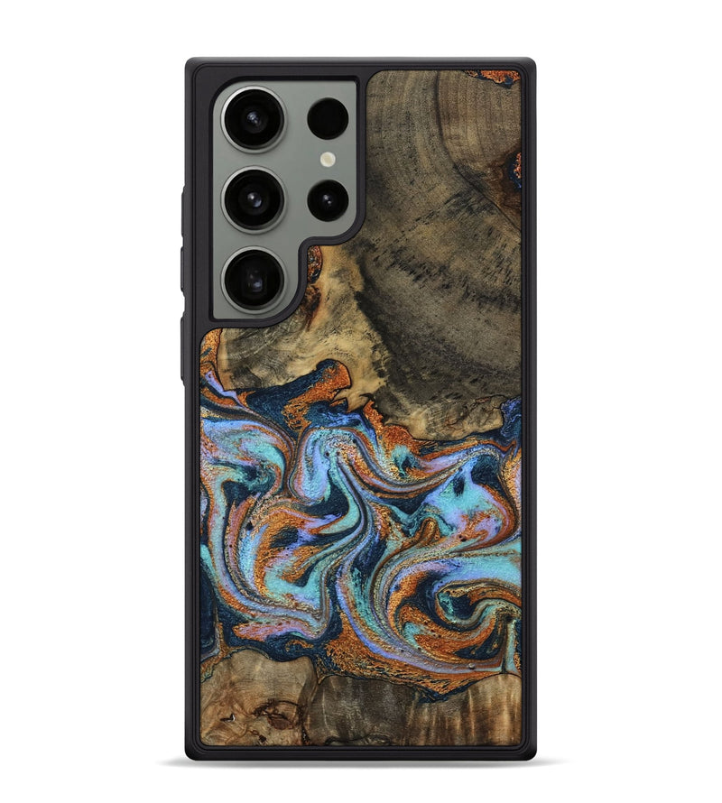 Galaxy S24 Ultra Wood Phone Case - Lauri (Teal & Gold, 795451)