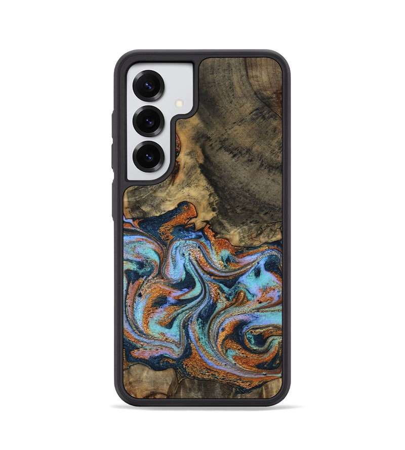 Galaxy S25 Wood Phone Case - Lauri (Teal & Gold, 795451)