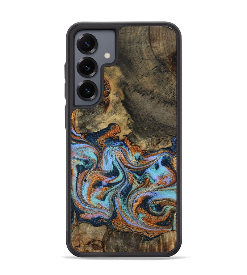 Galaxy S25 Plus Wood Phone Case - Lauri (Teal & Gold, 795451)