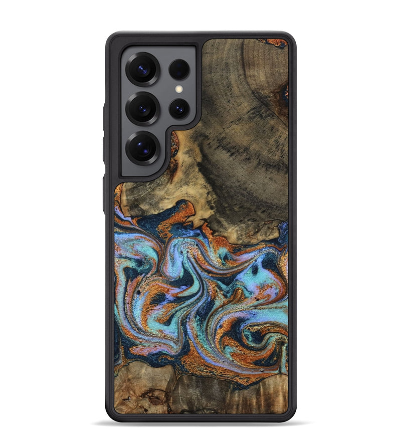 Galaxy S25 Ultra Wood Phone Case - Lauri (Teal & Gold, 795451)