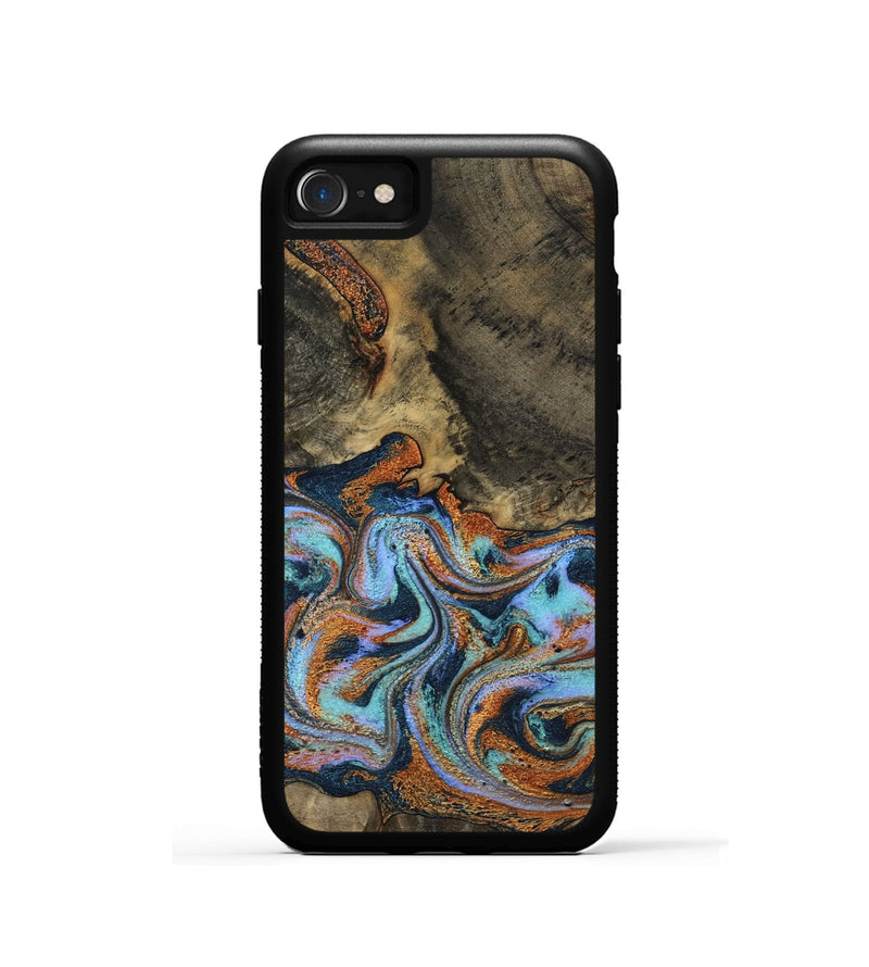 iPhone SE Wood Phone Case - Lauri (Teal & Gold, 795451)