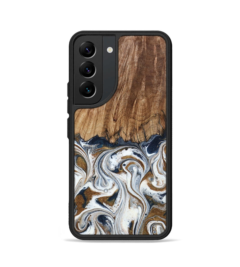 Galaxy S22 Wood Phone Case - Kye (Teal & Gold, 795463)