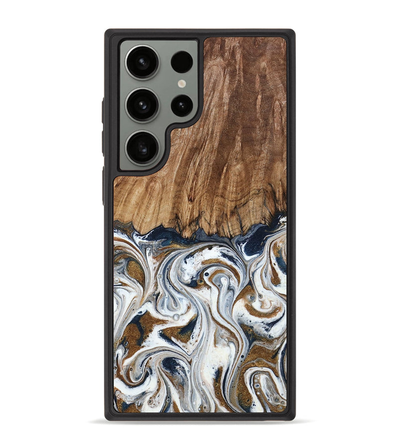 Galaxy S23 Ultra Wood Phone Case - Kye (Teal & Gold, 795463)