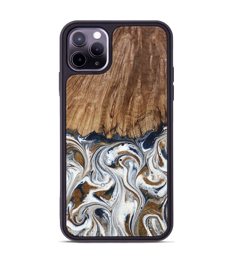 iPhone 11 Pro Max Wood Phone Case - Kye (Teal & Gold, 795463)