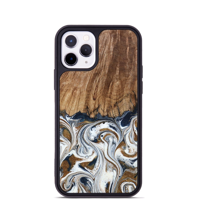 iPhone 11 Pro Wood Phone Case - Kye (Teal & Gold, 795463)