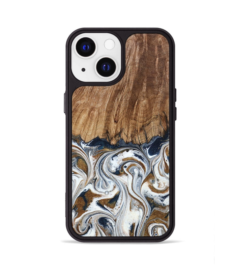 iPhone 13 Wood Phone Case - Kye (Teal & Gold, 795463)