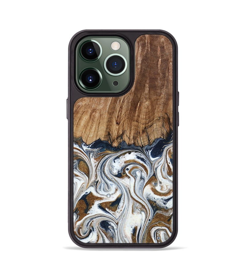 iPhone 13 Pro Wood Phone Case - Kye (Teal & Gold, 795463)