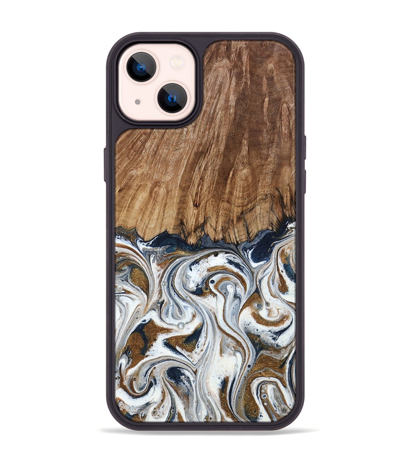 iPhone 14 Plus Wood Phone Case - Kye (Teal & Gold, 795463)