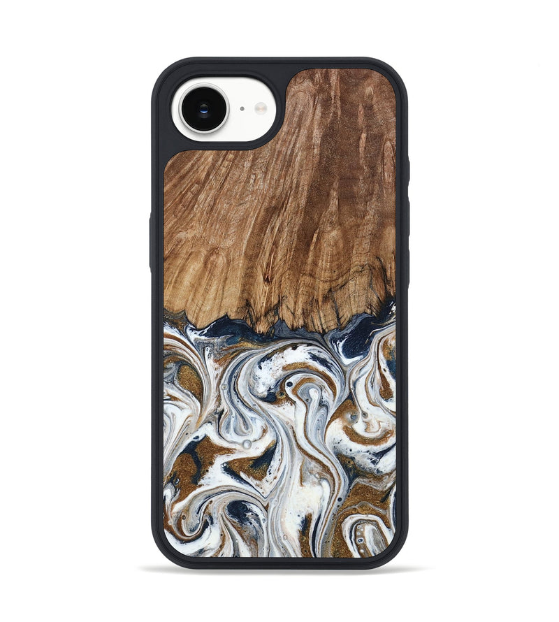 iPhone 16e Wood Phone Case - Kye (Teal & Gold, 795463)