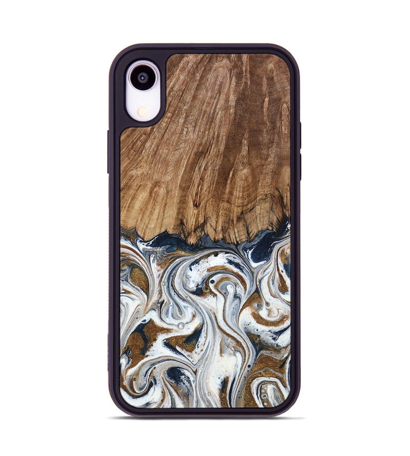 iPhone Xr Wood Phone Case - Kye (Teal & Gold, 795463)