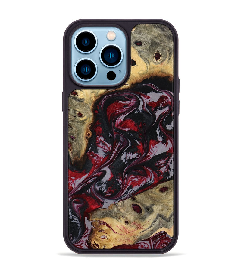 iPhone 14 Pro Max Wood Phone Case - Abbey (Red, 795511)