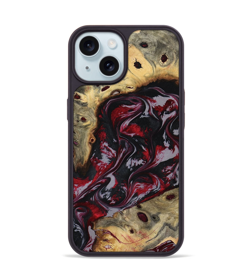 iPhone 15 Wood Phone Case - Abbey (Red, 795511)