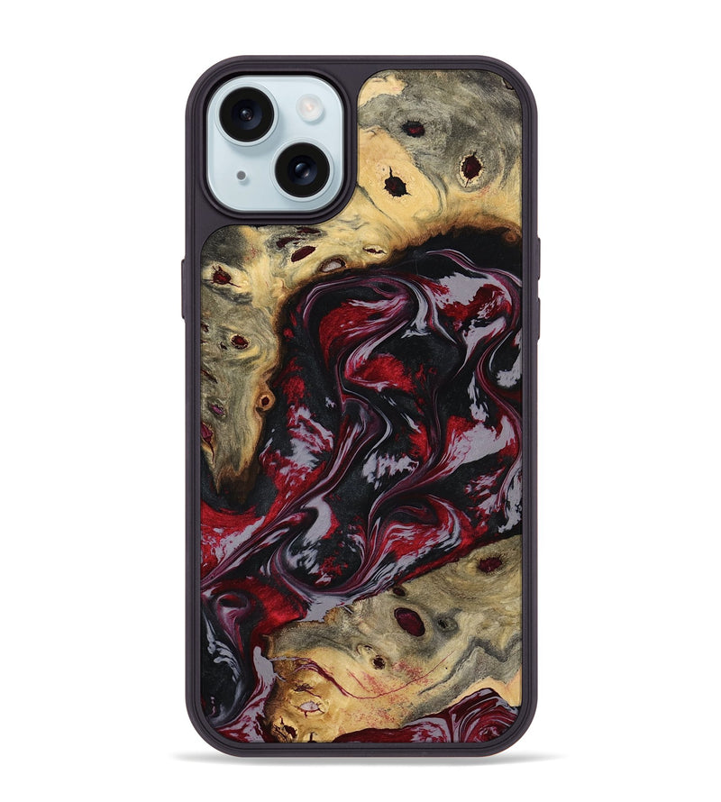 iPhone 15 Plus Wood Phone Case - Abbey (Red, 795511)