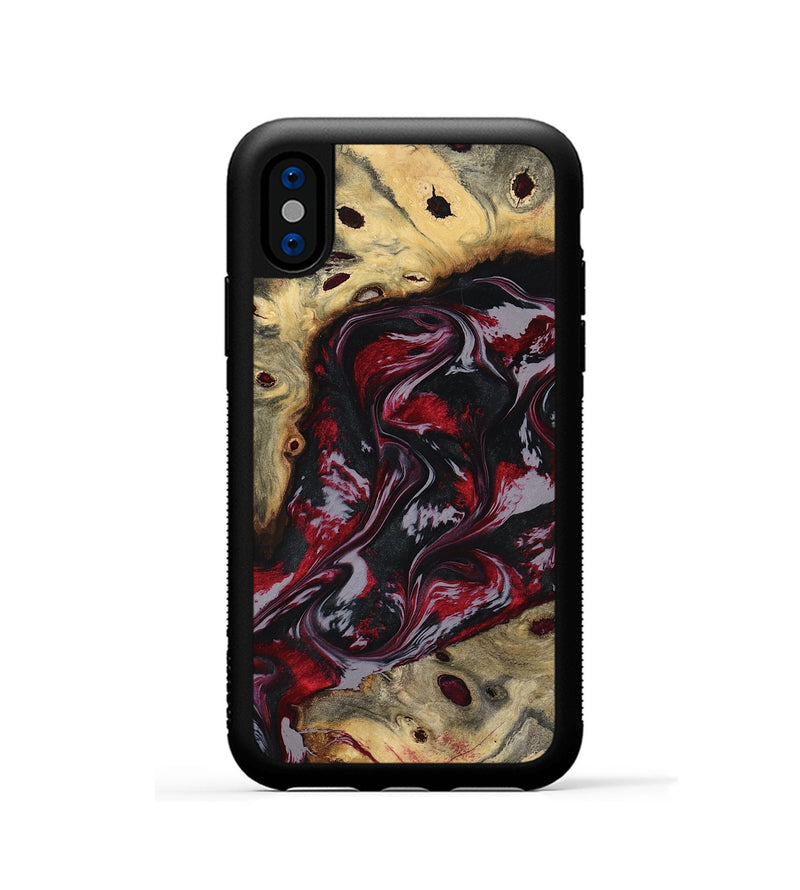 iPhone Xs Wood Phone Case - Abbey (Red, 795511)