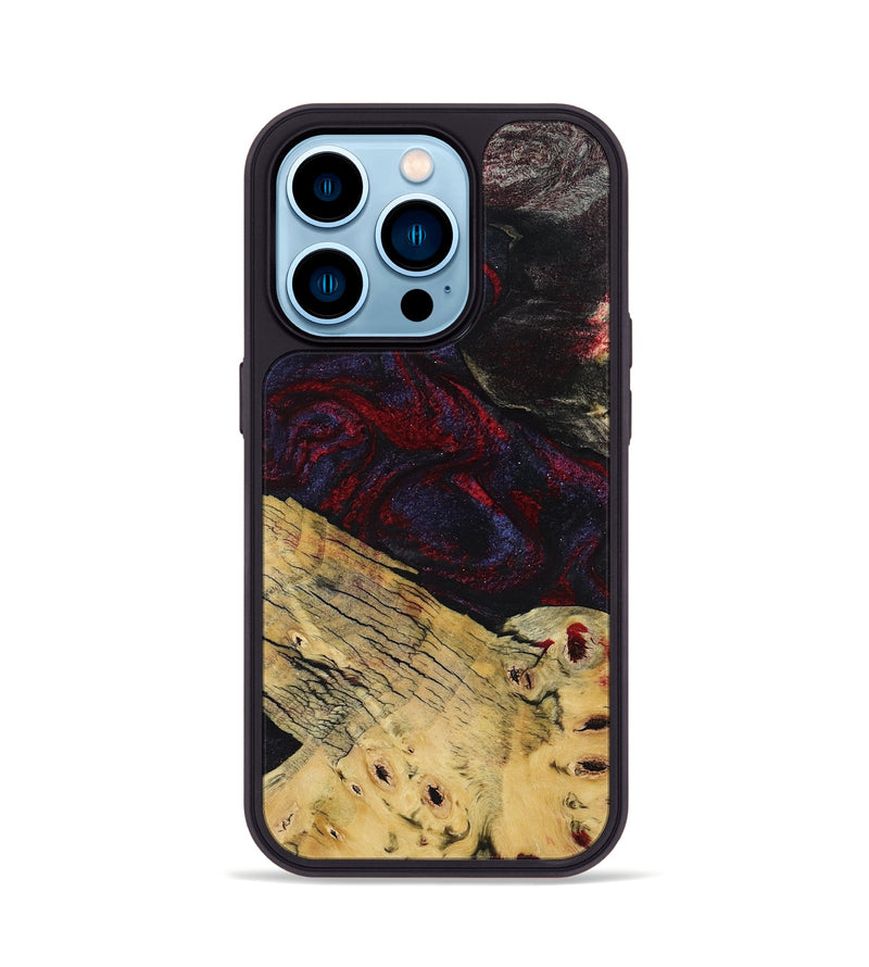 iPhone 14 Pro Wood Phone Case - Shelbie (Red, 795531)