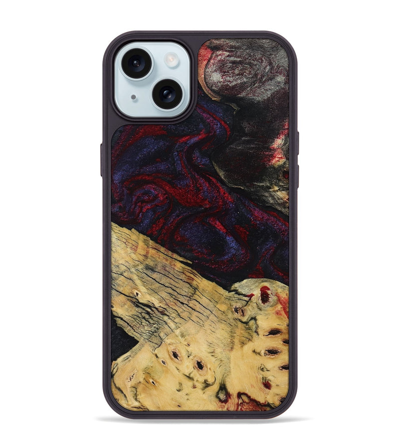 iPhone 15 Plus Wood Phone Case - Shelbie (Red, 795531)