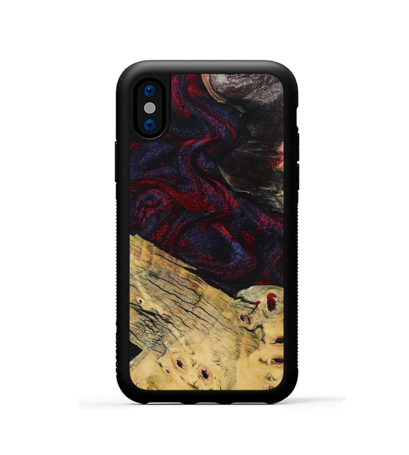 iPhone Xs Wood Phone Case - Shelbie (Red, 795531)