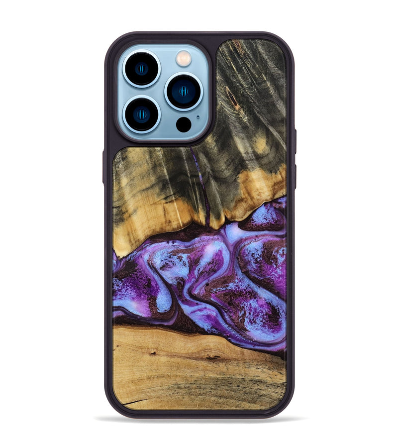 iPhone 14 Pro Max Wood Phone Case - Rowland (Purple, 795535)