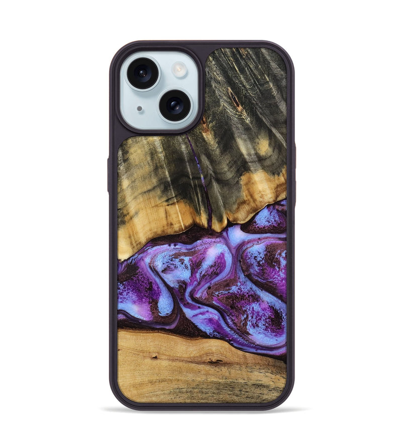 iPhone 15 Wood Phone Case - Rowland (Purple, 795535)