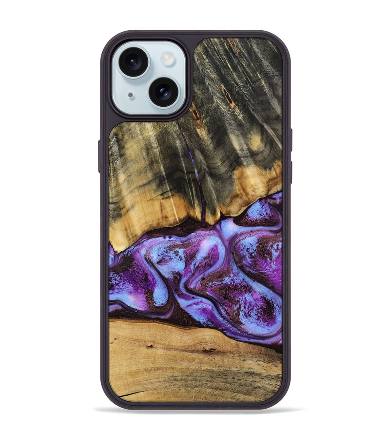 iPhone 15 Plus Wood Phone Case - Rowland (Purple, 795535)