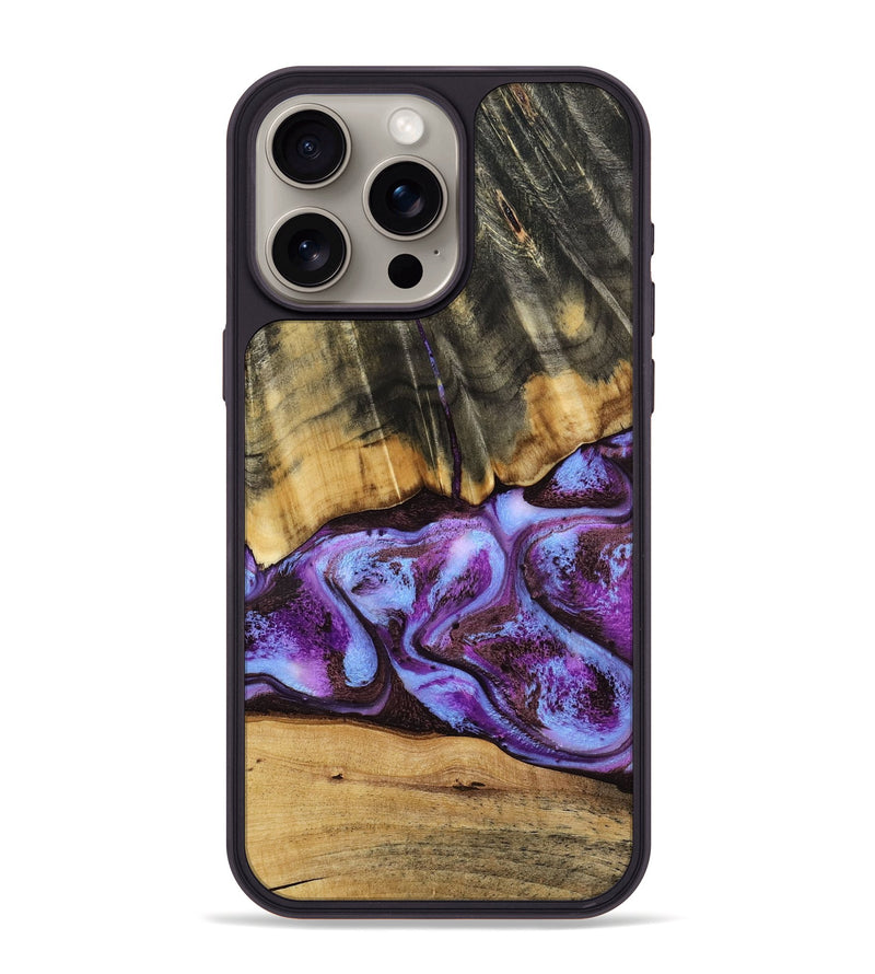 iPhone 15 Pro Max Wood Phone Case - Rowland (Purple, 795535)