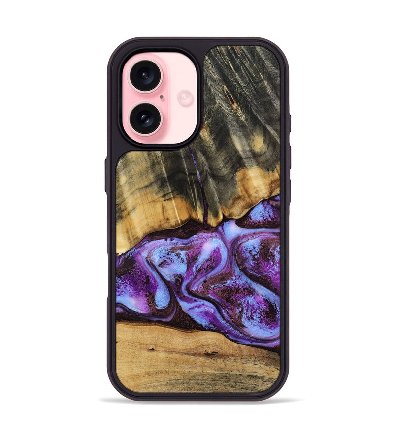 iPhone 16 Wood Phone Case - Rowland (Purple, 795535)