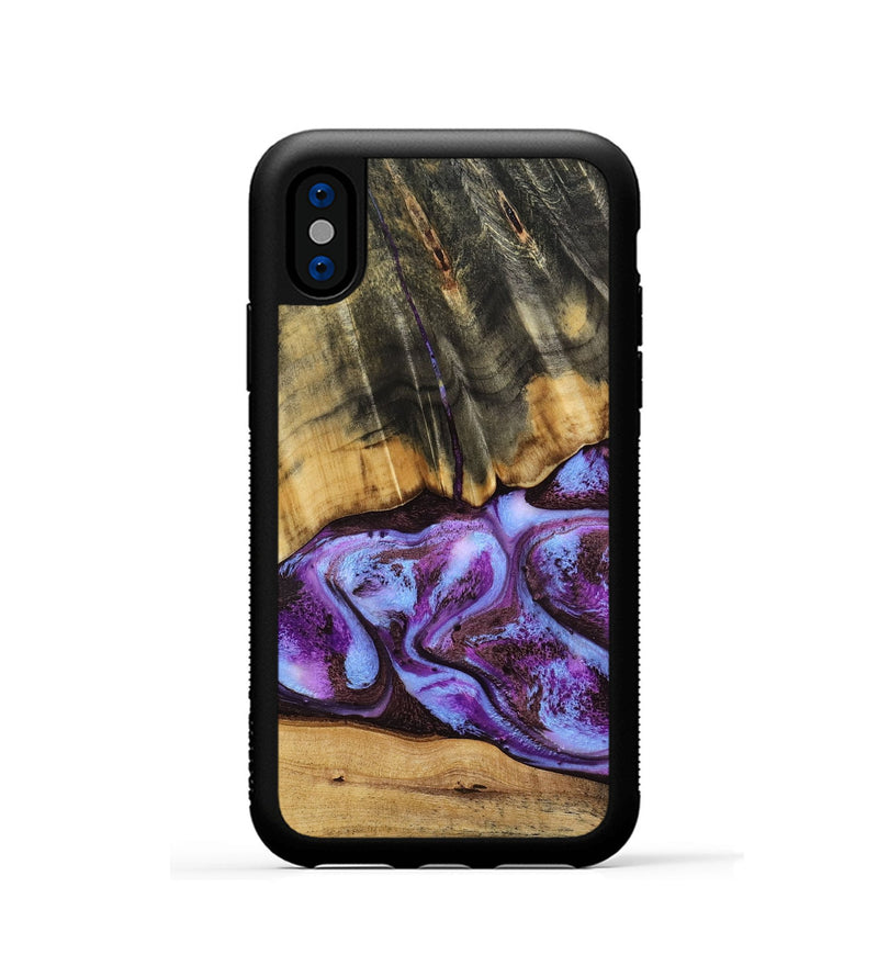 iPhone Xs Wood Phone Case - Rowland (Purple, 795535)