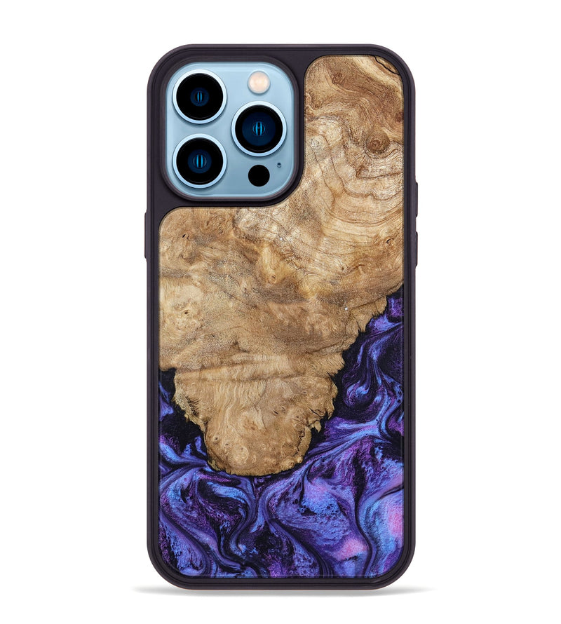 iPhone 14 Pro Max Wood Phone Case - Ottis (Purple, 795538)