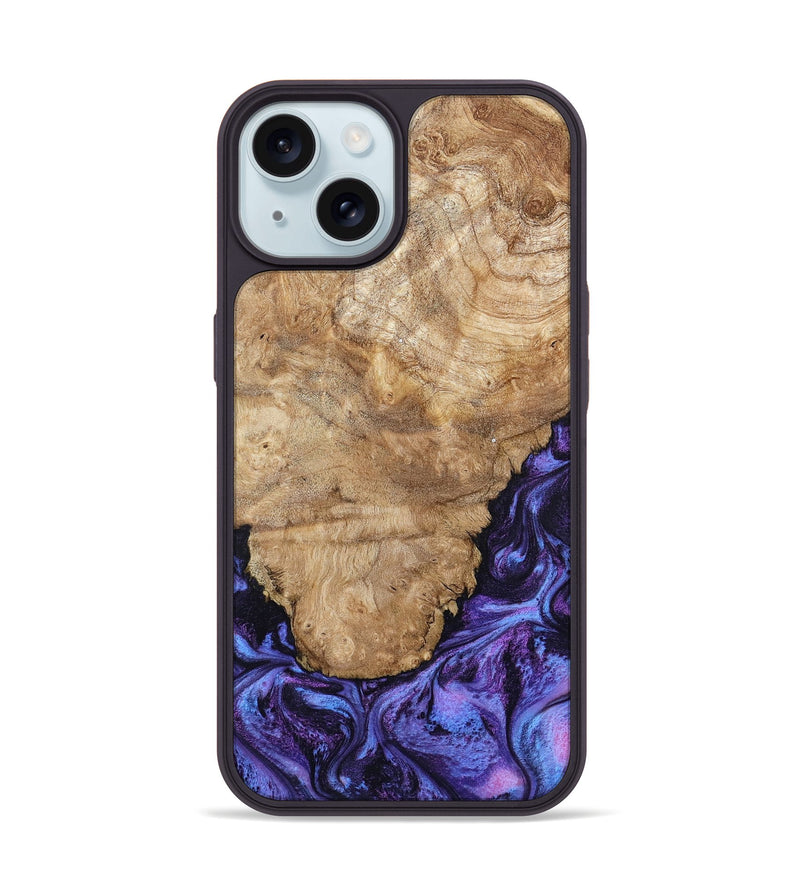 iPhone 15 Wood Phone Case - Ottis (Purple, 795538)