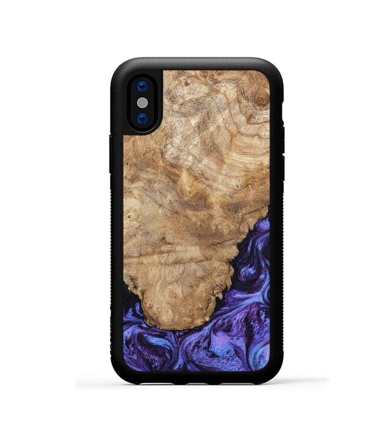 iPhone Xs Wood Phone Case - Ottis (Purple, 795538)