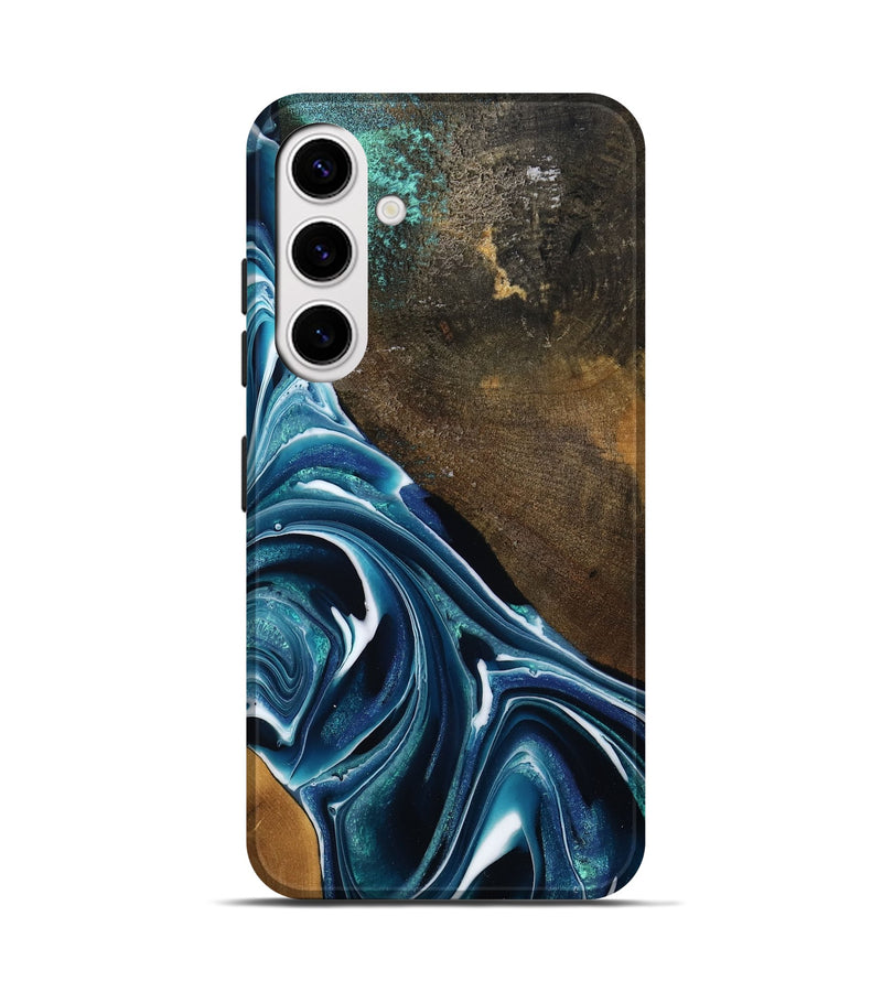 Galaxy S25 Wood Live Edge Phone Case - Joziah (Blue, 795570)